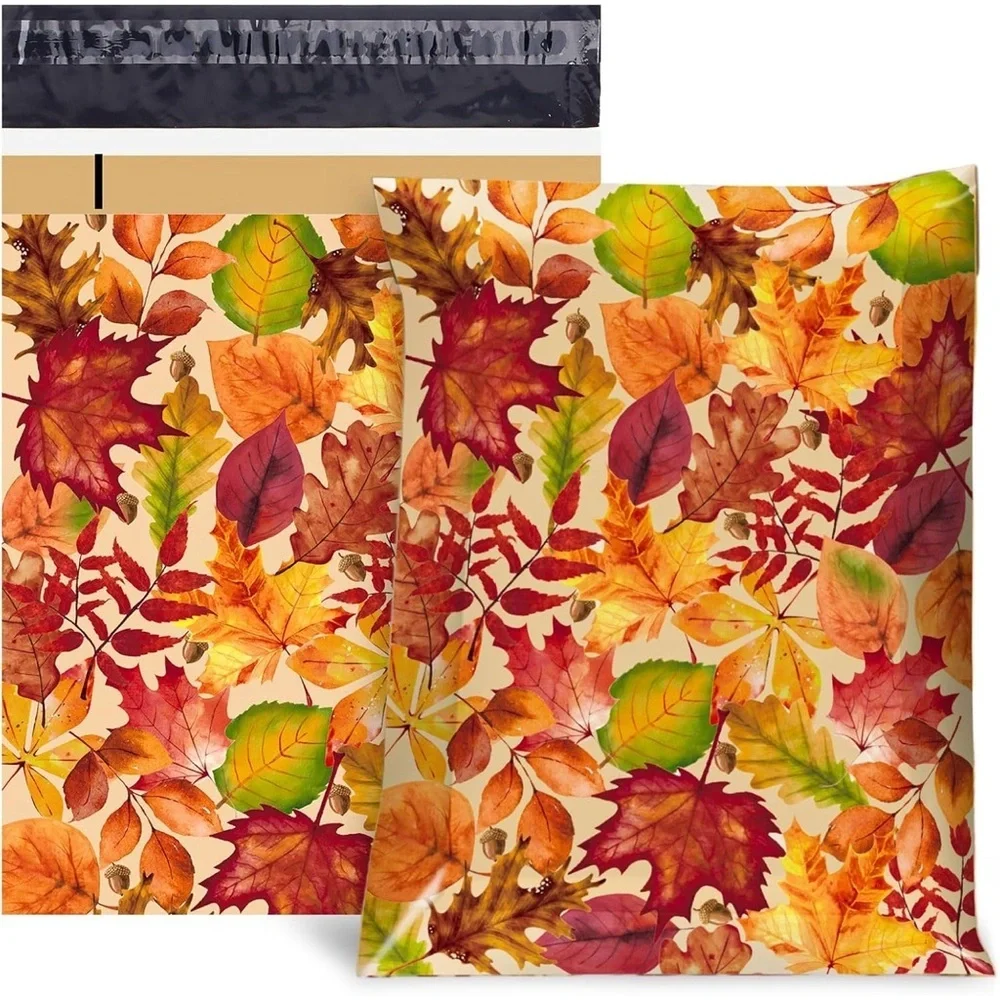 10 Count - 10x13 Polymailers (COLORFUL FALL LEAVES)